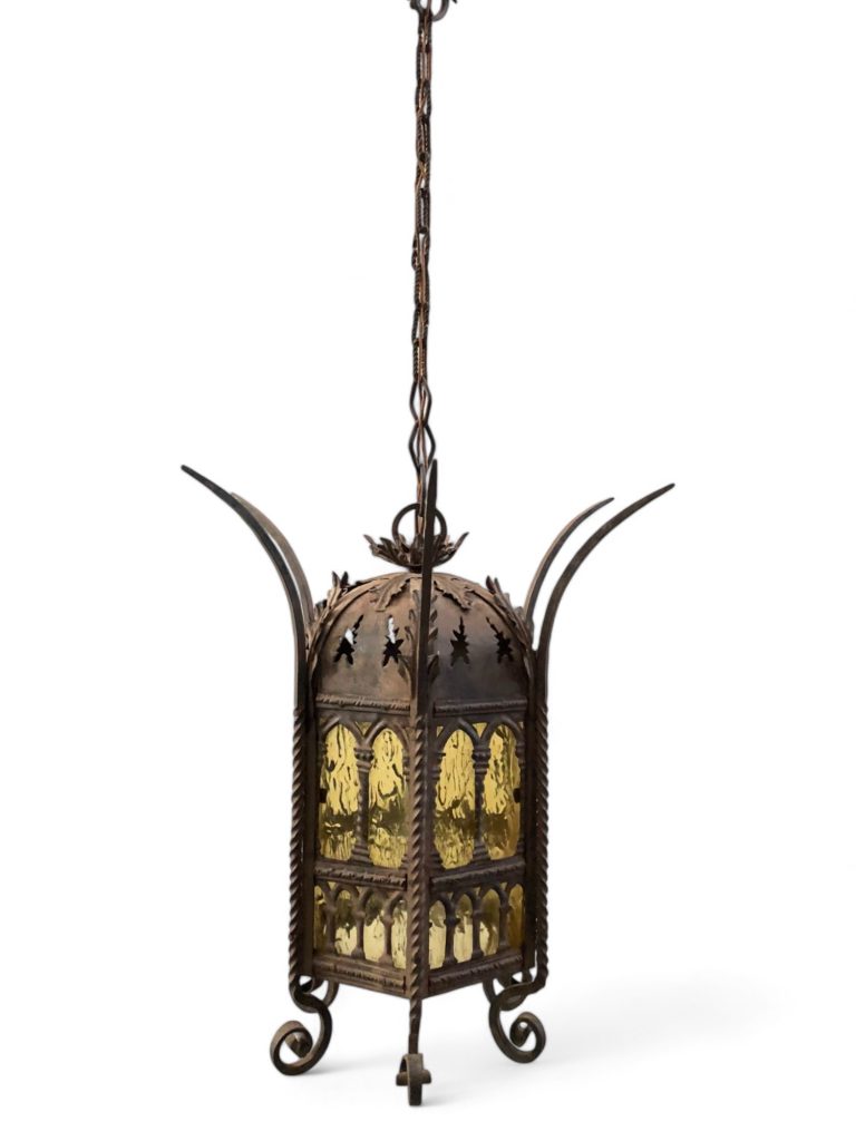 Wrought Iron Gothic Spanish Revival Pendant Light