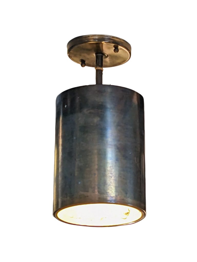 Mid-Century Modern Brass/White Steel Ceiling Lights