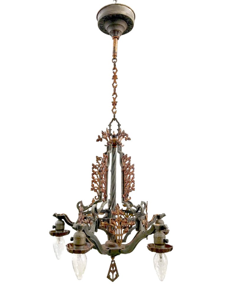 Gothic Revival Wrought Iron Chandelier