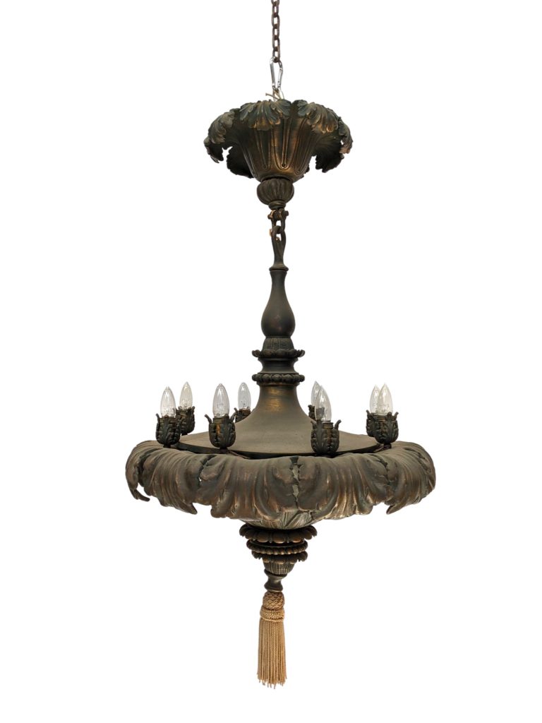 Beaux Arts 1930's Bronze Chandelier