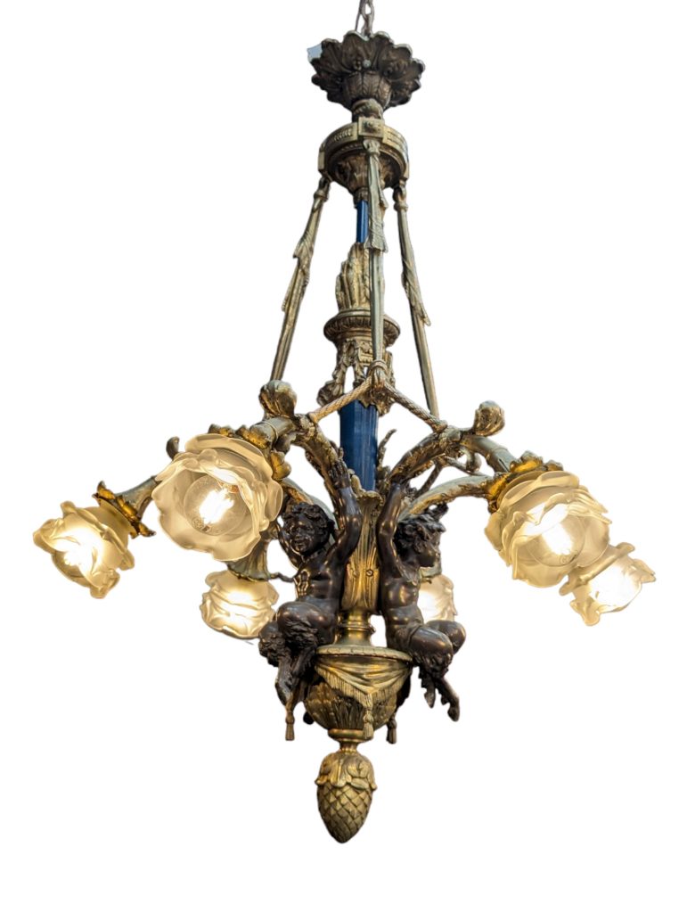 Belle Epoque Bronze 6-Arm Chandelier