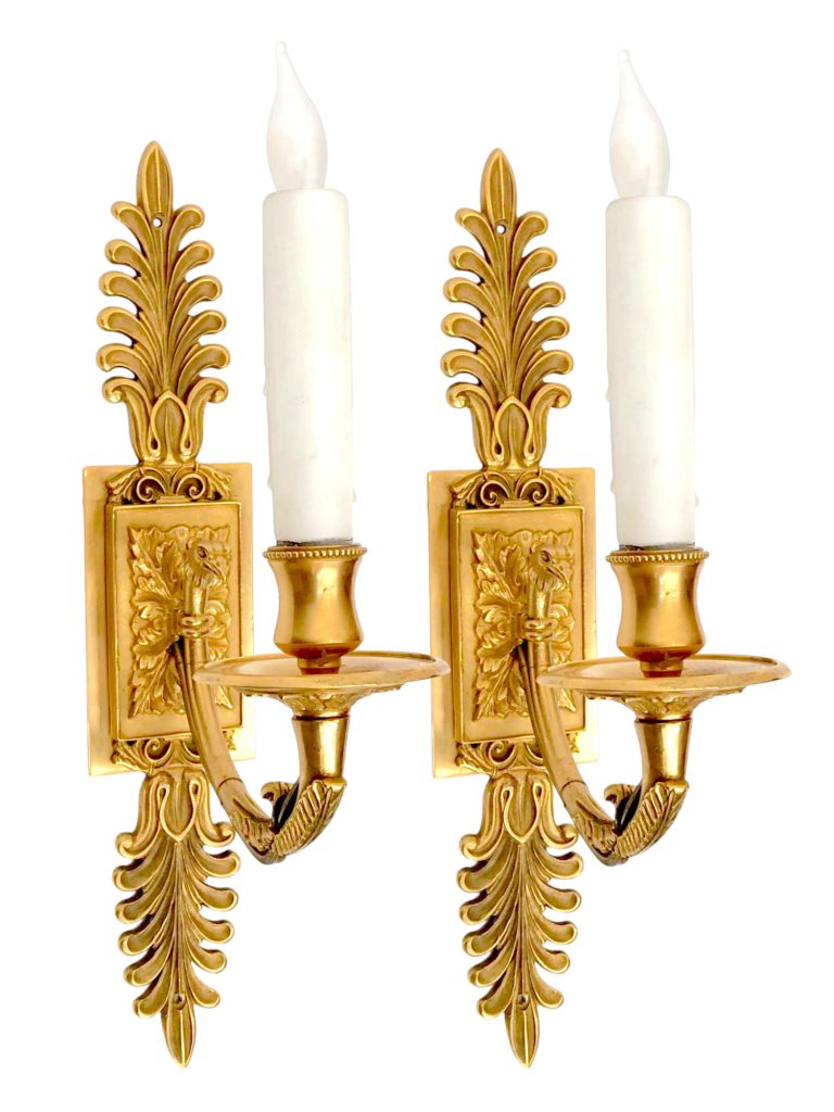 Pair of Beaux-Arts Gilt Sconces