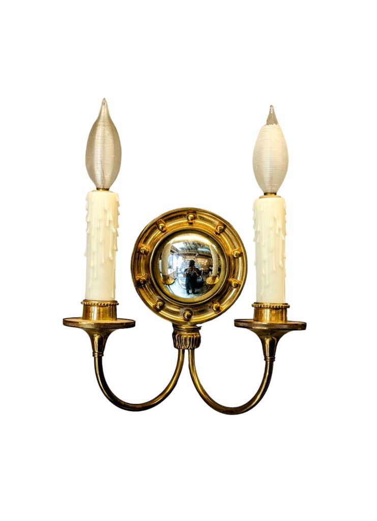 Pair of Brass Federal-Style Wall Sconce