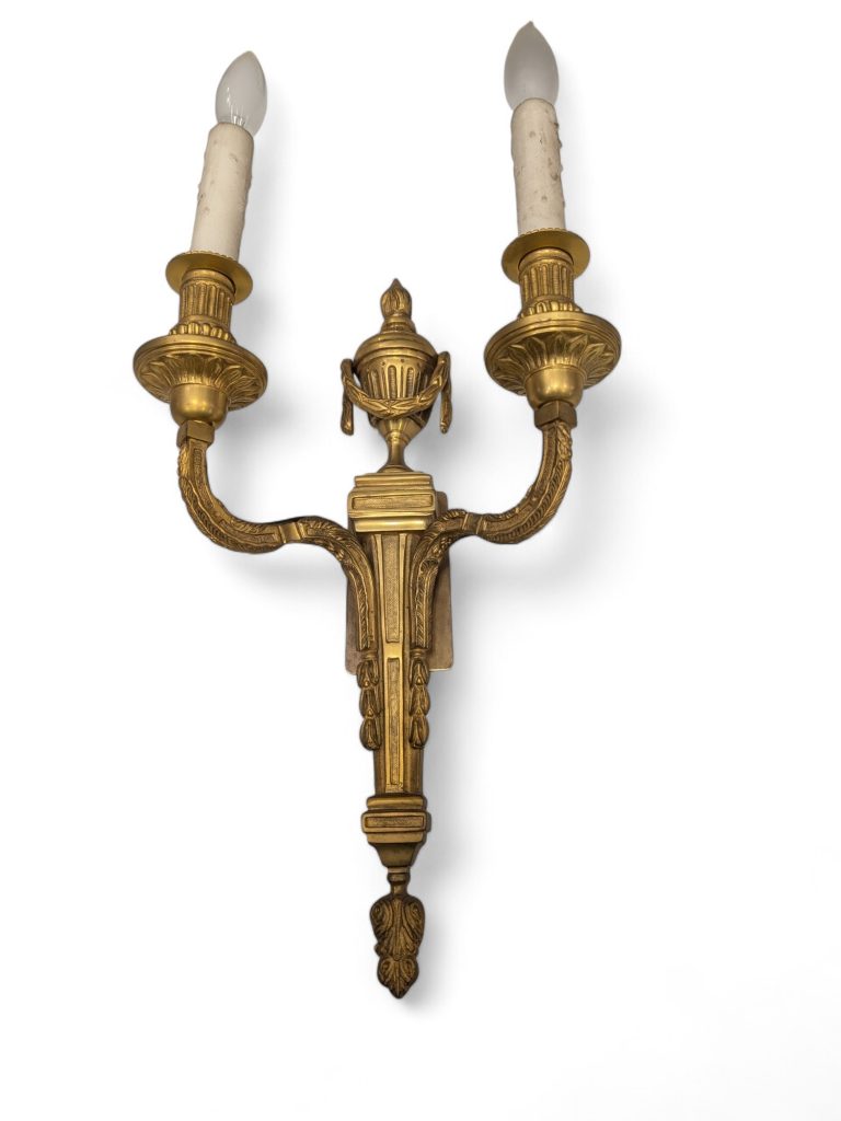 Gilt Brass Flaming Urn Sconce