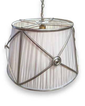 Nickel Plated Brass Drum Pendant Light